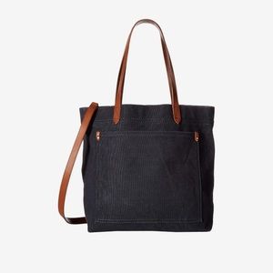 NWT Madewell Medium Canvas Transport Tote - Black Sea